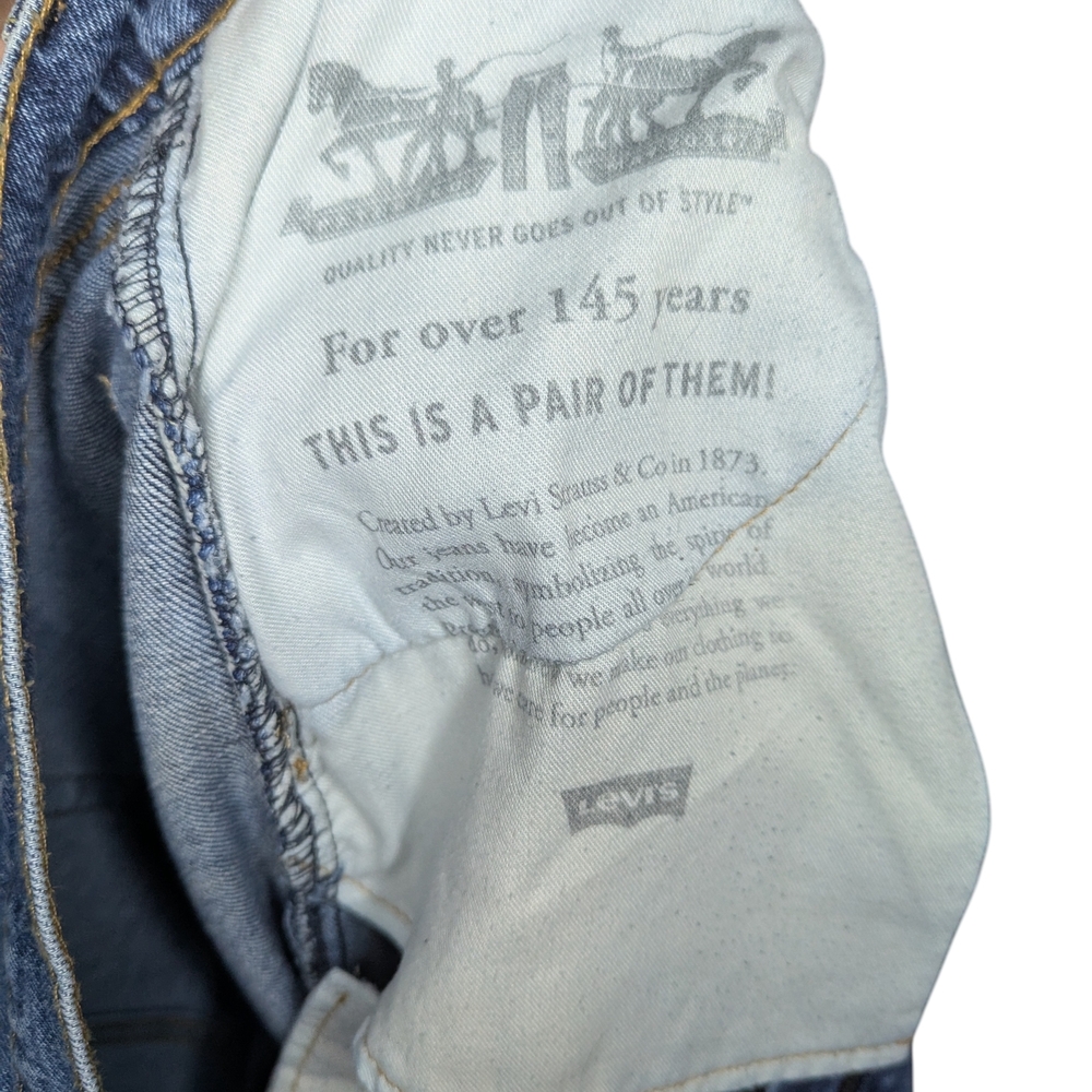 Levi’s 514 Straight Fit Jeans Mens 36x32 Blue Medium Wash Distressed Denim - Picture 16 of 16
